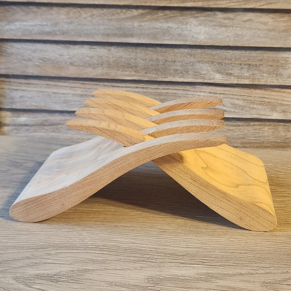 Salad Pasta Server Wooden Hands Set Of 2 Wood Tongs Servers